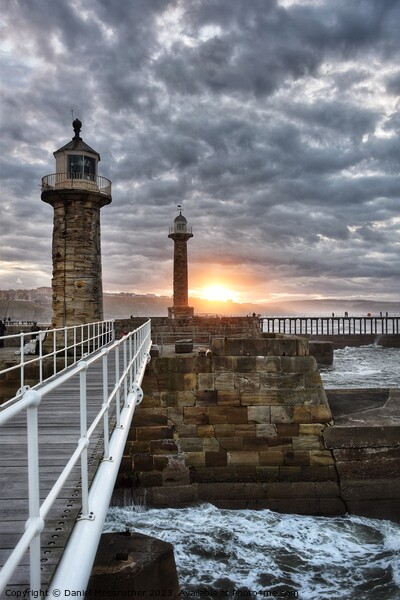 Whitby Lighthouses  Picture Board by Daniel James