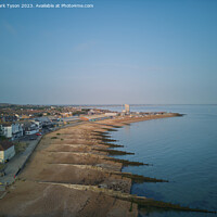 Buy canvas prints of Aerial View Whitstable Harbour & Beach by Mark Tyson