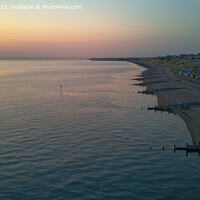 Buy canvas prints of Sunrise Whitstable Sea aerial Drone Shot by Mark Tyson