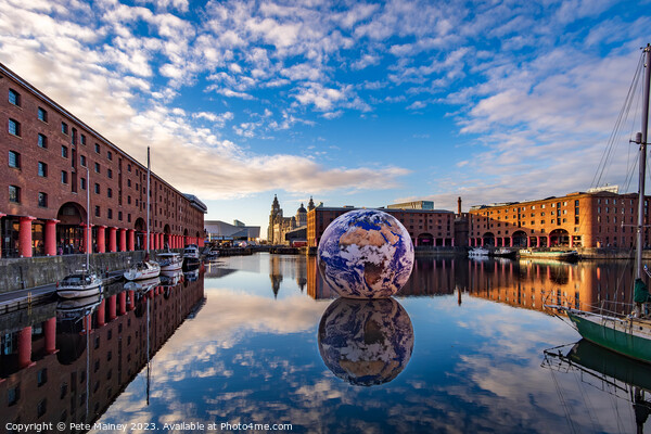 The Floating Earth at Liverpool's Royal Albert Dock Picture Board by Pete Mainey