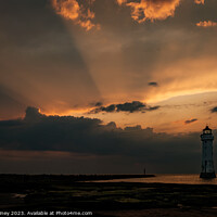 Buy canvas prints of Sunset at Perch Rock by Pete Mainey