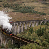 Buy canvas prints of TheJacobite crossing Glenfinnan Viaduct by Pete Mainey
