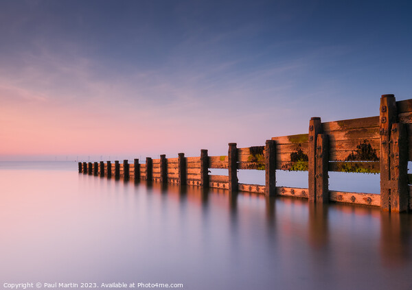 Hampton Pier Groyne at Sunset Picture Board by Paul Martin