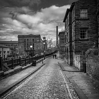 Buy canvas prints of Saltaire Street in Black and White by Paul Grubb