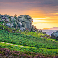 Buy canvas prints of Ilkley Cow and Calf Sunset by Paul Grubb