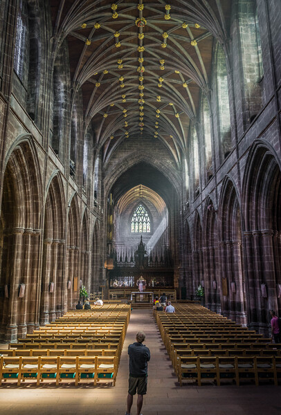 Chester Cathedral Sunbeam Picture Board by Paul Grubb