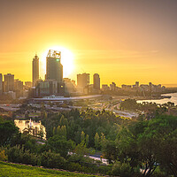 Buy canvas prints of Perth Sunrise from Kings Park by Paul Grubb