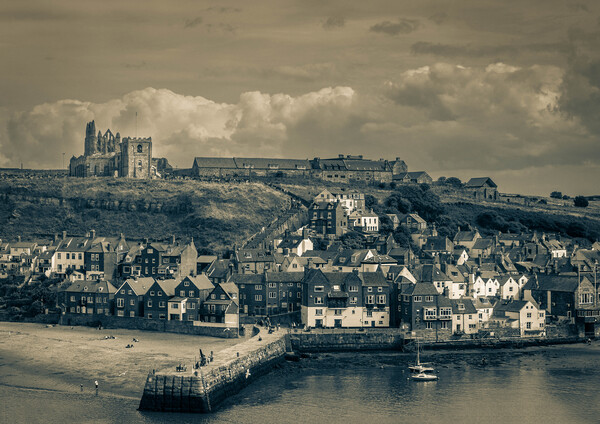 Whitby Bay and Abbey Picture Board by Paul Grubb