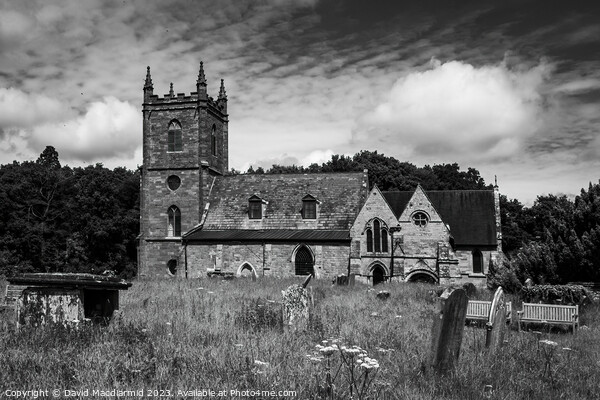 St John the Baptist Church, Feckenham (Black & White) Picture Board by David Macdiarmid