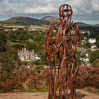 Buy canvas prints of The Tin Man, Mynydd Tir-y-Cwmwd headland, Llanbedrog by David Macdiarmid