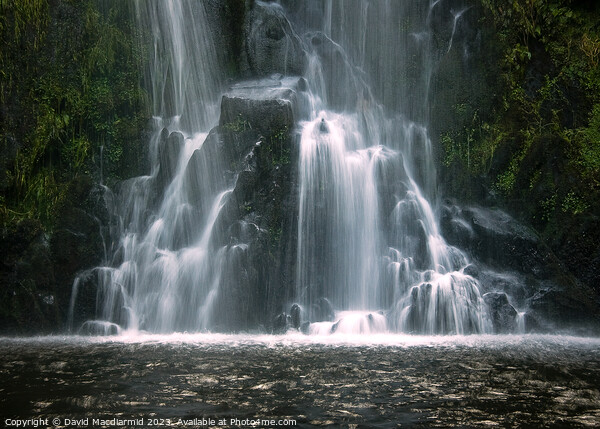 Llanberis Waterfall, Wales Picture Board by David Macdiarmid