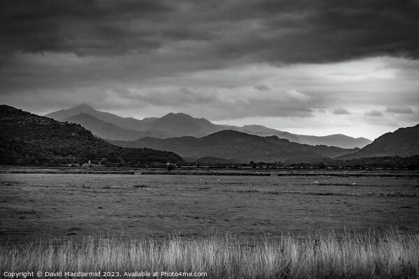 Black & White Mountain view Picture Board by David Macdiarmid