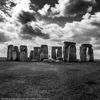 Buy canvas prints of Stonehenge Black & White (Square) by David Macdiarmid
