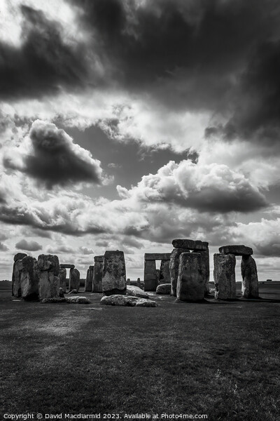 Stonehenge Black & White Picture Board by David Macdiarmid