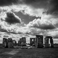 Buy canvas prints of Stonehenge Black & White by David Macdiarmid