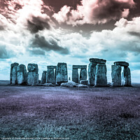 Buy canvas prints of Stonehenge Abstract Colours (Square) by David Macdiarmid