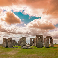 Buy canvas prints of Stonehenge Abstract Colours by David Macdiarmid