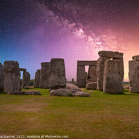 Buy canvas prints of Stonehenge Star Gazing by David Macdiarmid