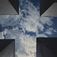 Buy canvas prints of Looking up through the Holocaust Memorial, Berlin by Charles Powell