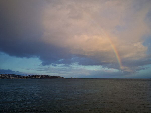 Paignton winter rainbow Picture Board by Charles Powell