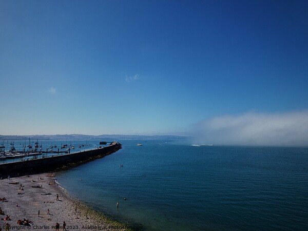 Brixham sea fog Picture Board by Charles Powell