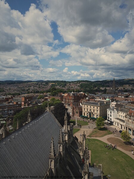 Exeter Cathedral rooftop Picture Board by Charles Powell