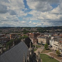 Buy canvas prints of Exeter Cathedral rooftop by Charles Powell