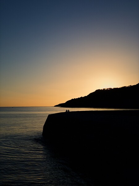 Lyme Regis sunset Picture Board by Charles Powell