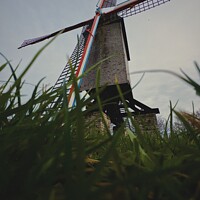 Buy canvas prints of Bruges windmill by Charles Powell