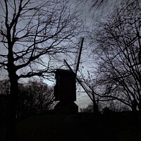 Buy canvas prints of Windmill silhouette by Charles Powell