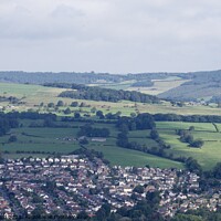 Buy canvas prints of View of Otley town West Yorkshire from The Chevin by Helen Reid