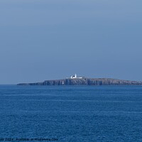 Buy canvas prints of Northhumberland Farne lighthouse with a passenger boat by Helen Reid