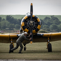 Buy canvas prints of T-6 Harvard Startup - Duxford Airshow by Philip King
