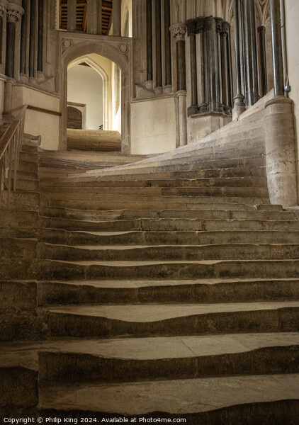 Sea of Steps - Wells Cathedral Picture Board by Philip King