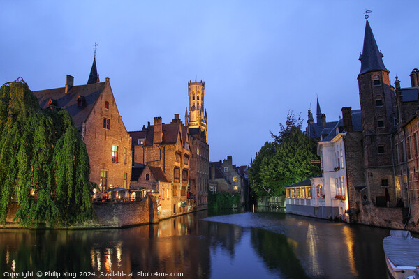 Bruges at Night Picture Board by Philip King