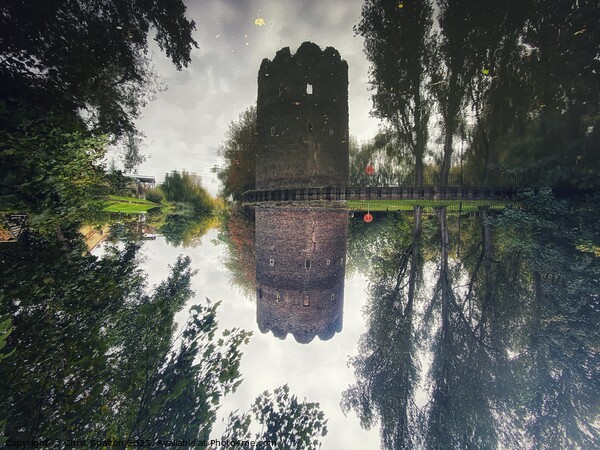 Castle Reflected in River Picture Board by Chris Spalton