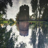 Buy canvas prints of Castle Reflected in River by Chris Spalton