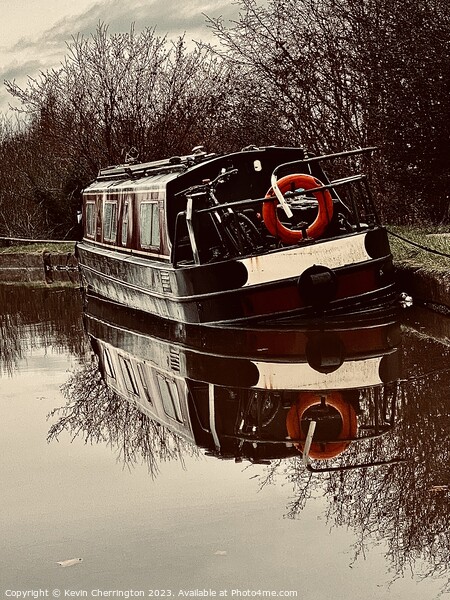 Narrow boat on the canal  Picture Board by Kevin Cherrington