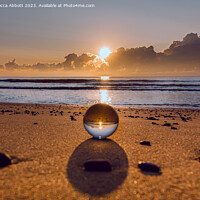 Buy canvas prints of Crystal Ball Sunrise at Potters Resort, Hopton-on- by Rebecca Abbott