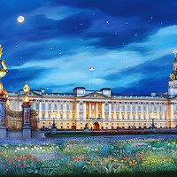 Buy canvas prints of Buckingham Palace at Night  by CC Designs