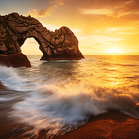 Buy canvas prints of Sunset at the Sea Arch  by CC Designs