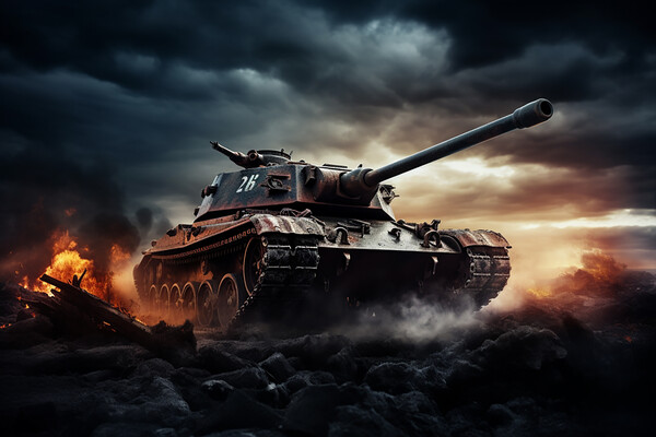 Tank Battle in WW2  Picture Board by CC Designs