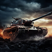 Buy canvas prints of Tank Battle in WW2  by CC Designs