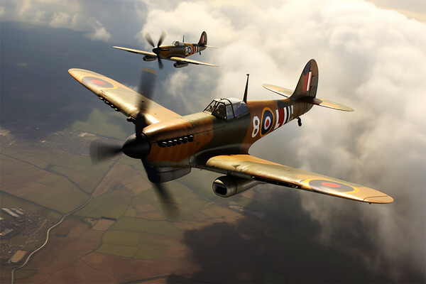 Spitfire in flight  Picture Board by CC Designs