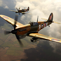 Buy canvas prints of Spitfire in flight  by CC Designs