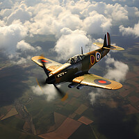 Buy canvas prints of Spitfire Diving  by CC Designs