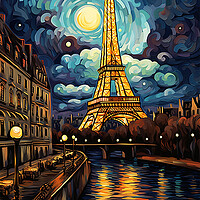 Buy canvas prints of Eiffel Tower at Night  by CC Designs
