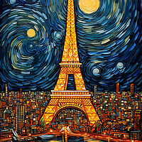 Buy canvas prints of The Majestic Eiffel Tower  by CC Designs