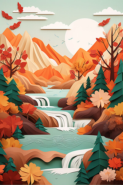 Autumn Mountain Range   Picture Board by CC Designs