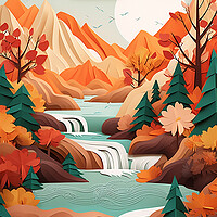 Buy canvas prints of Autumn Mountain Range   by CC Designs